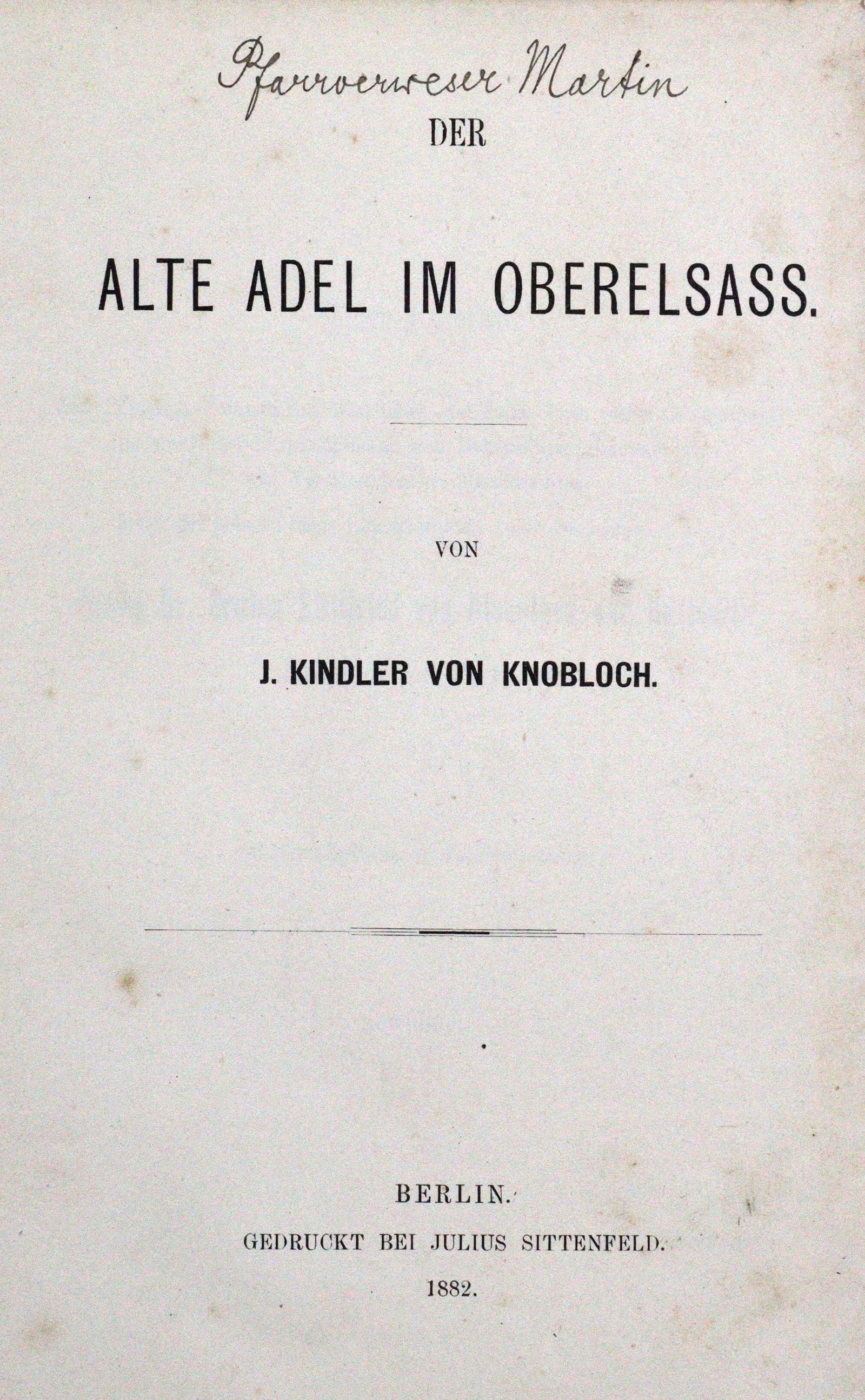 Kindler von Knobloch,J. | Bild Nr.1