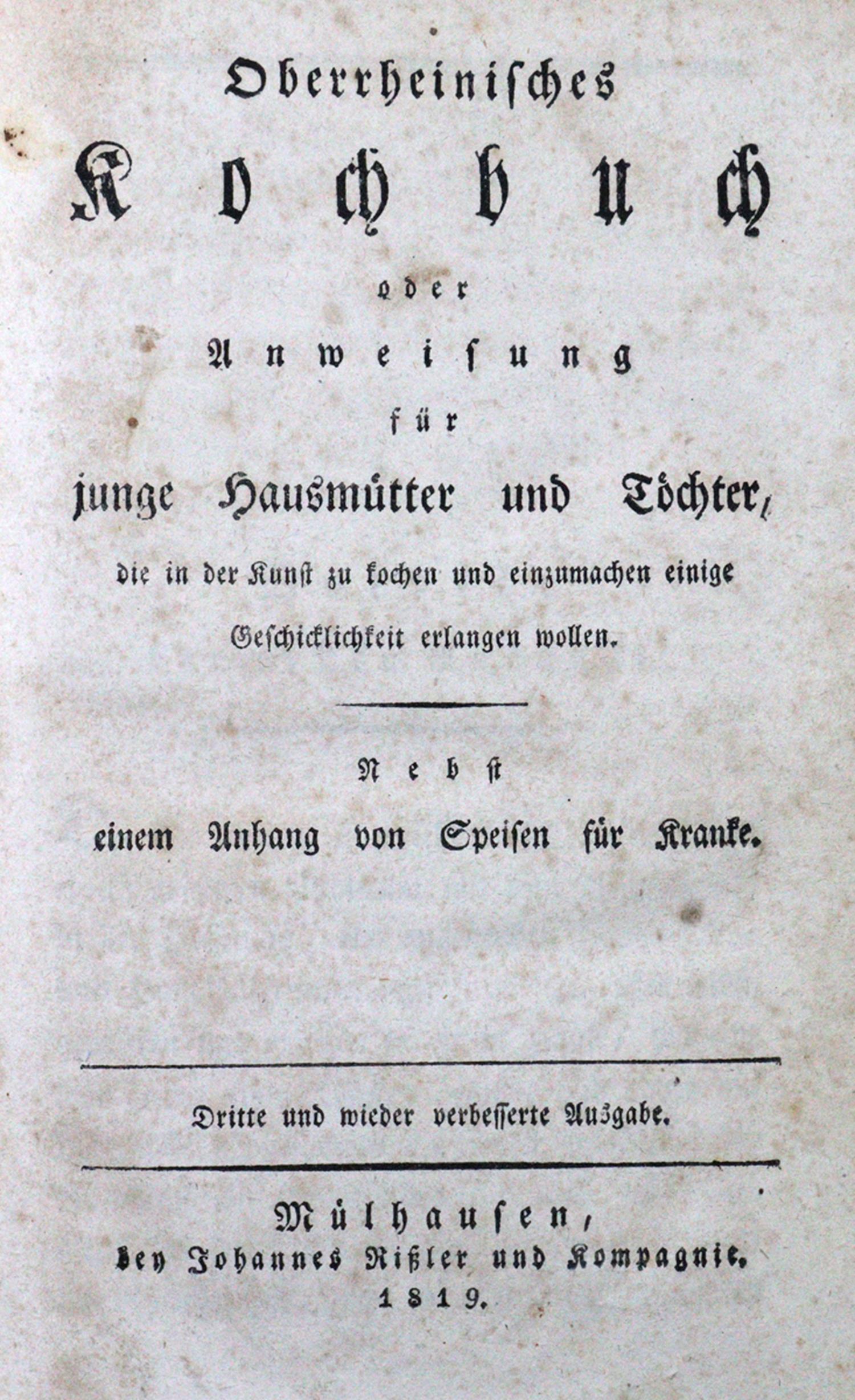 Oberrheinisches Kochbuch | Bild Nr.1