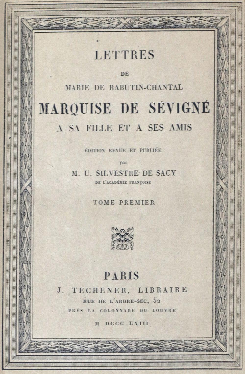 Sevigne,(M.de Rabutin-Chantal de). | Bild Nr.1