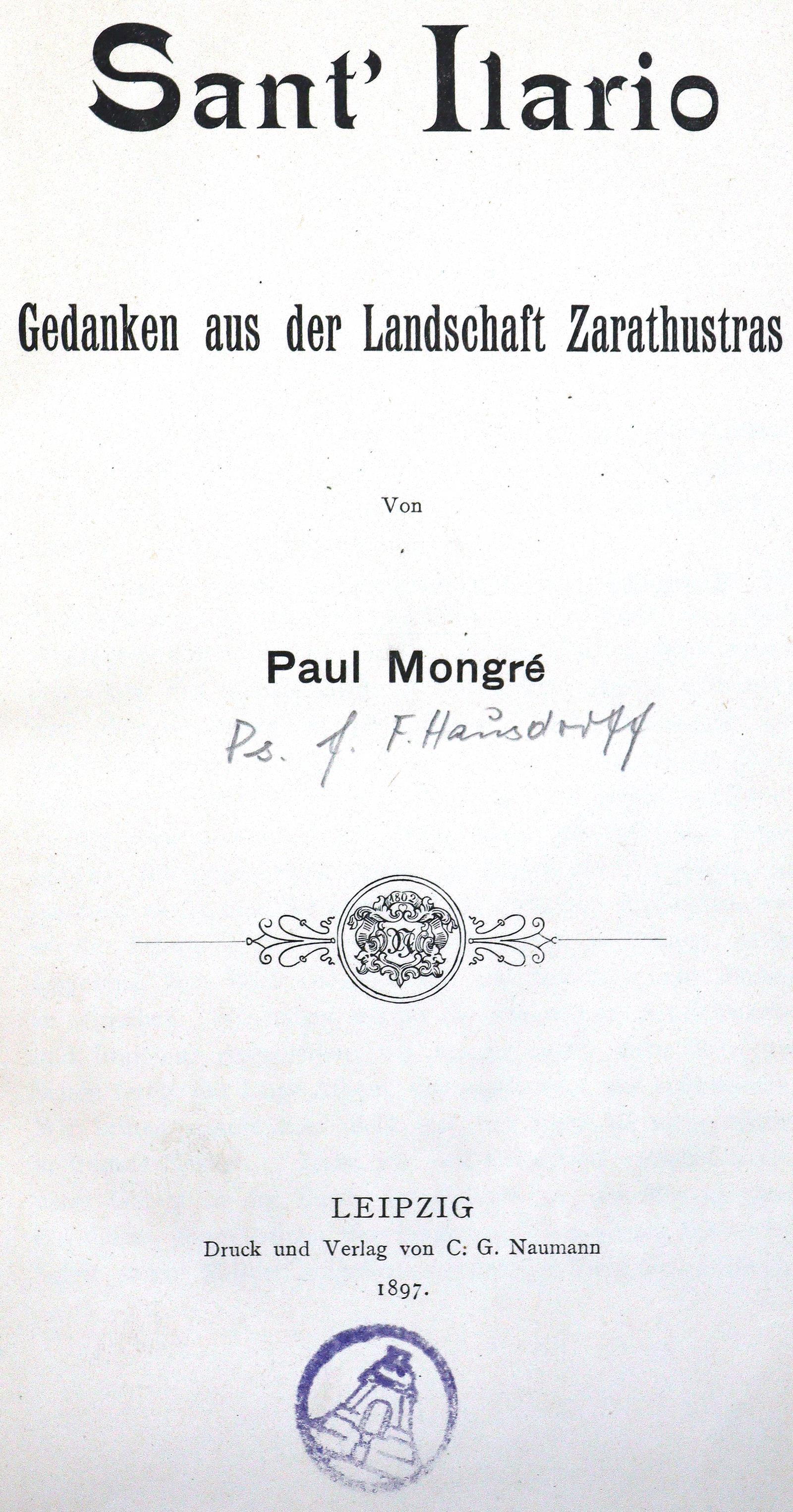 Mongre,P. (d.i. F.Hausdorff). | Bild Nr.1