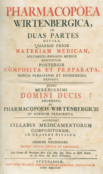 Pharmacopoea Wirtenbergica. | Bild Nr.1