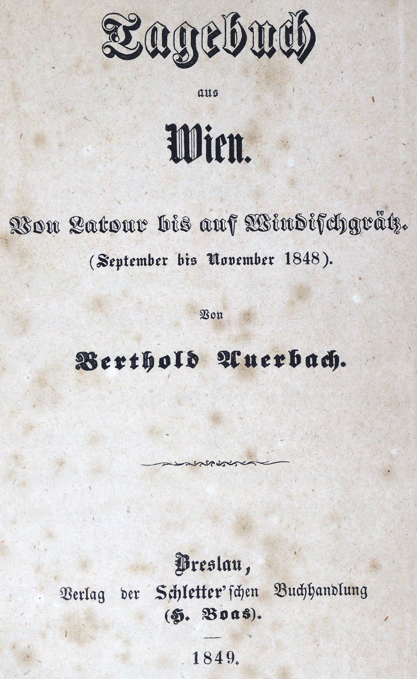 Auerbach, Berthold (d.i. Moses Baruch). | Bild Nr.1