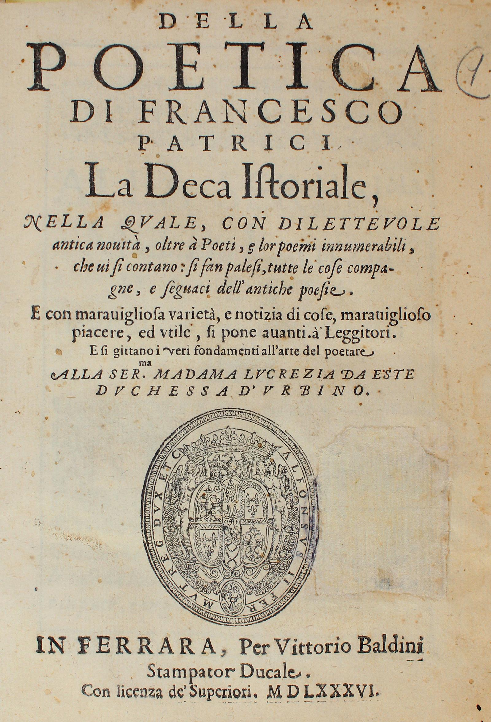 Patricius (Patrizi da Cherso),F. | Bild Nr.1