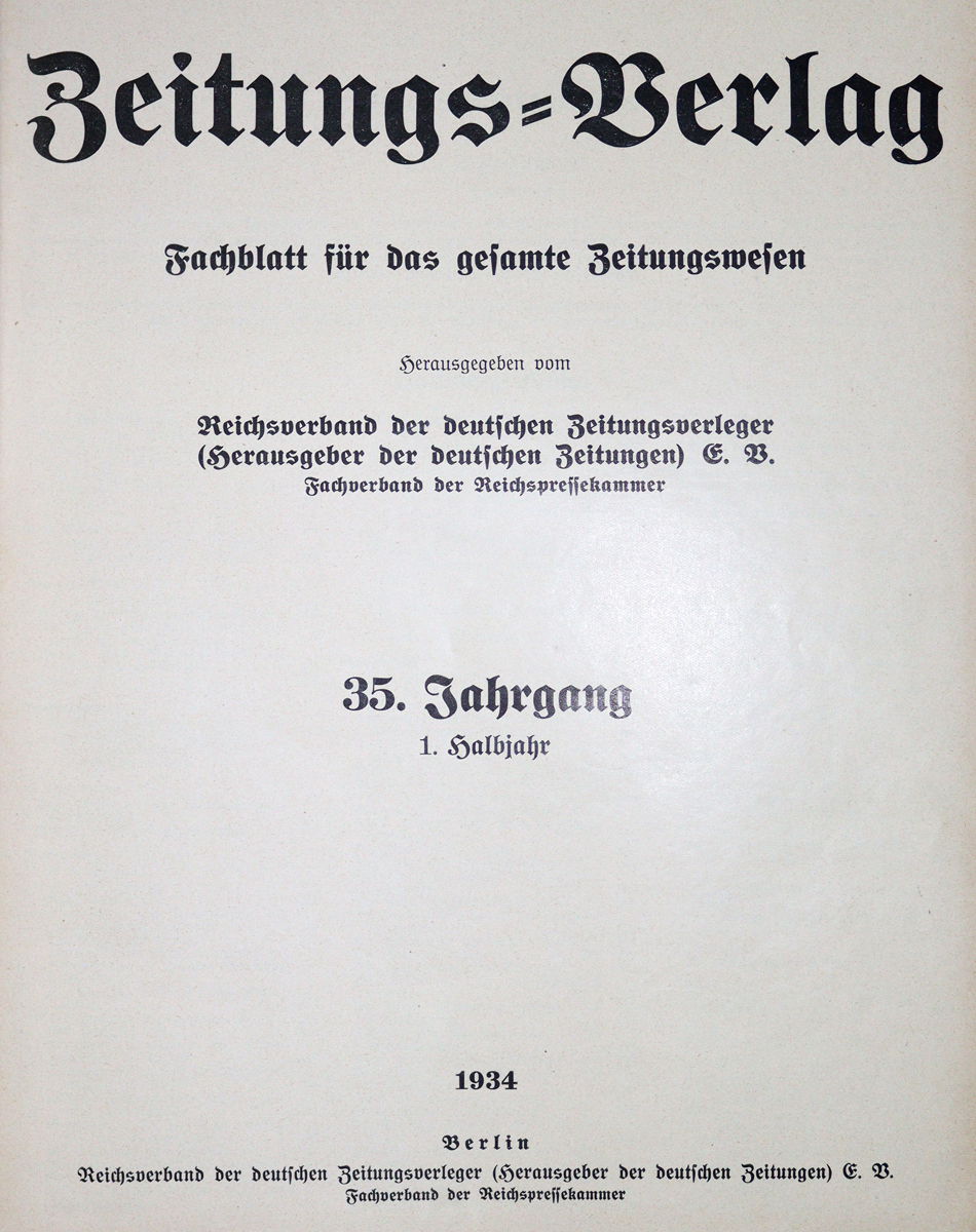 Zeitungs-Verlag. | Bild Nr.1