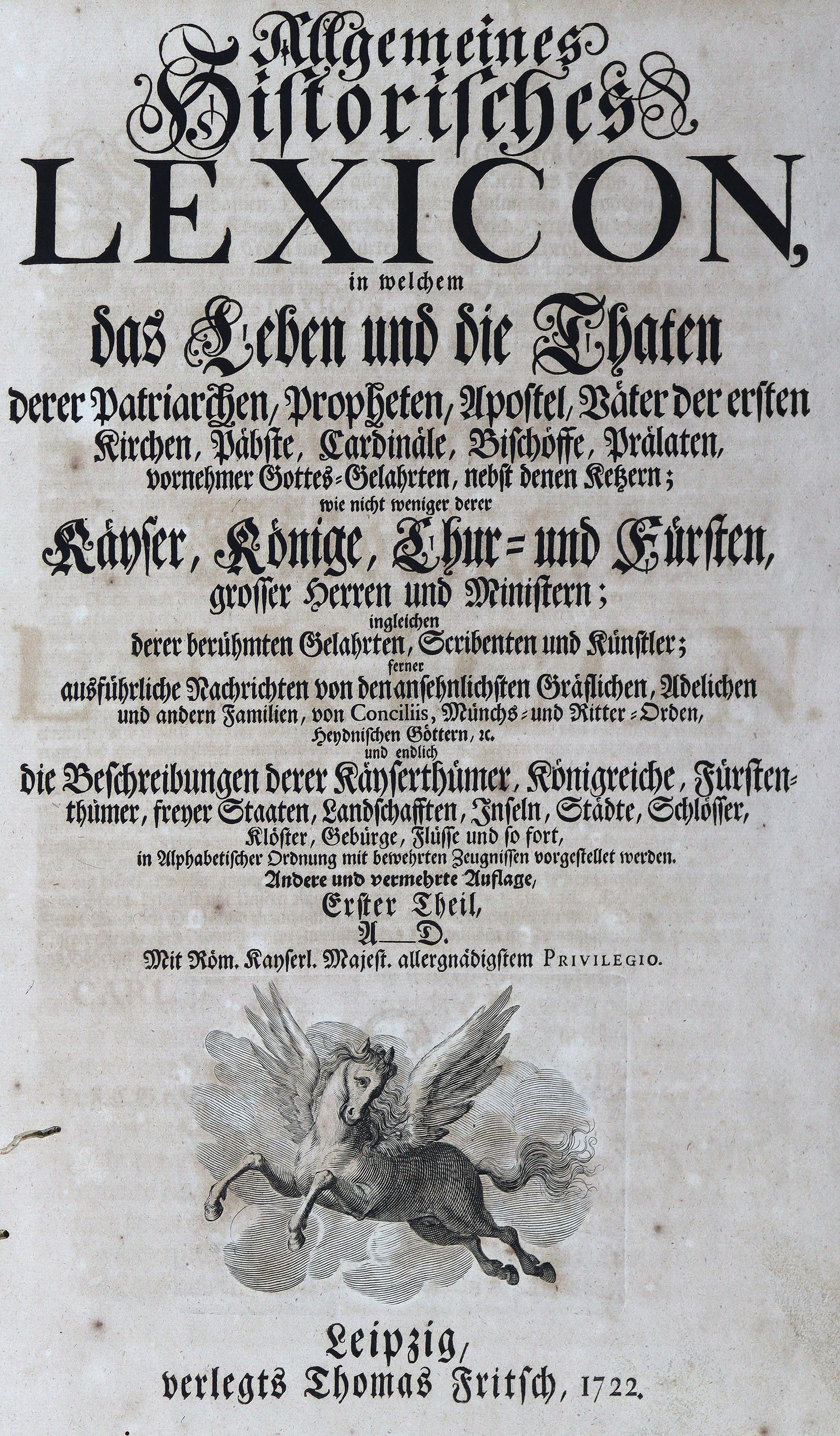Allgemeines Historisches Lexicon, | Bild Nr.1