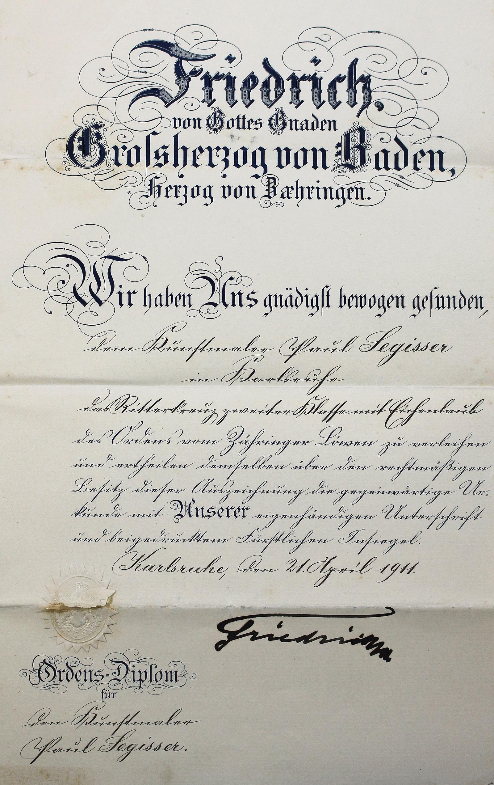 Ordens-Diplom | Bild Nr.2