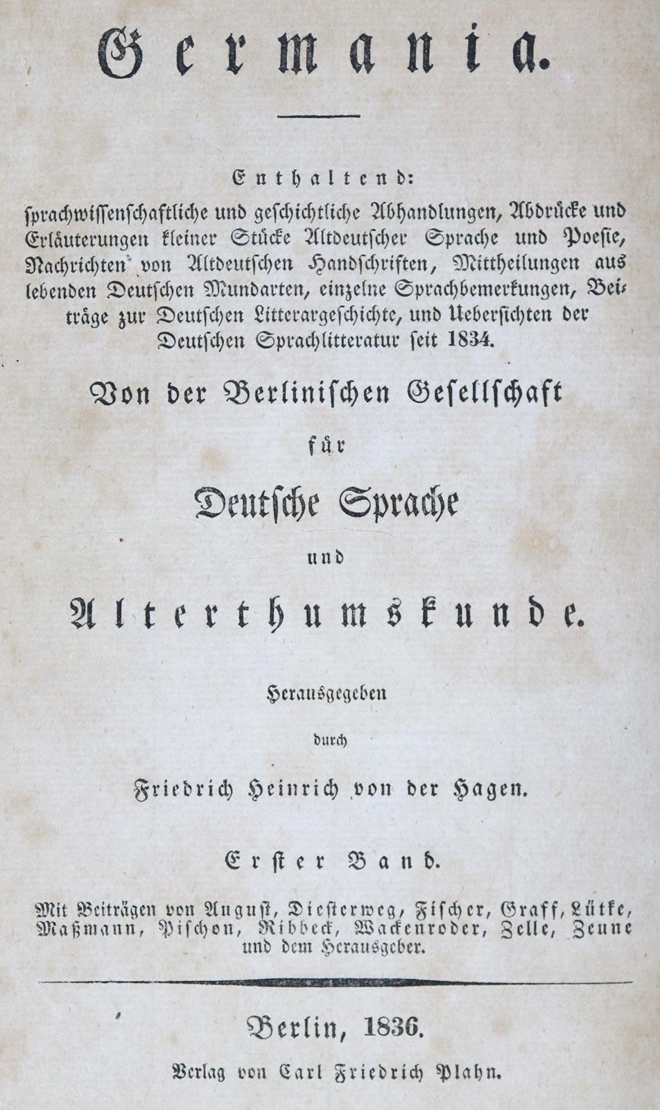 Hagen,F.H.v.d. (Hrsg.). | Bild Nr.1