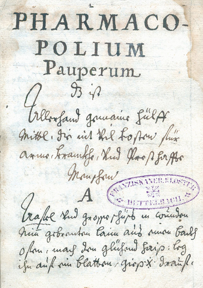 Pharmacopolium Pauperum | Bild Nr.1