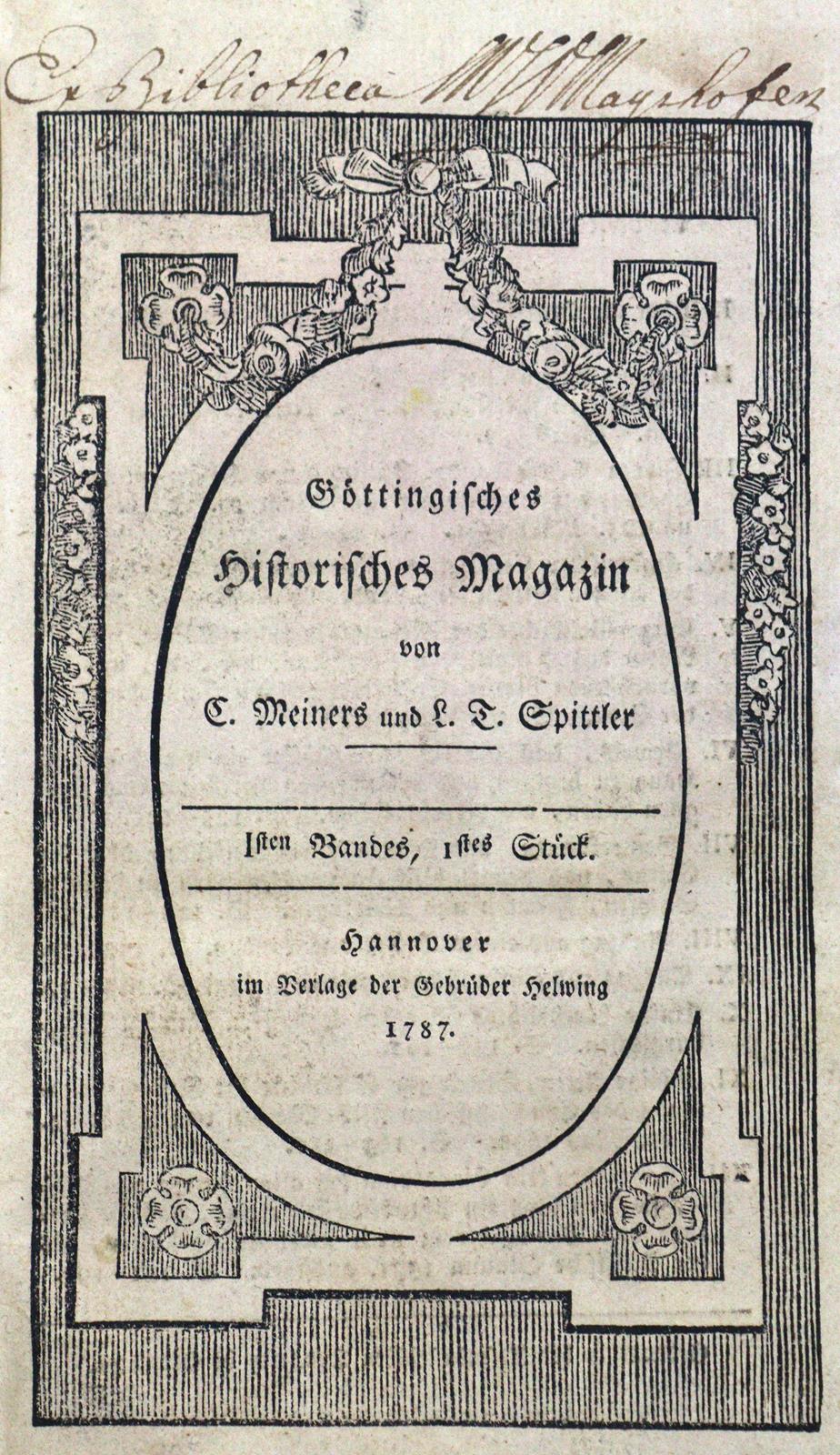 Göttingisches historisches Magazin. | Bild Nr.1