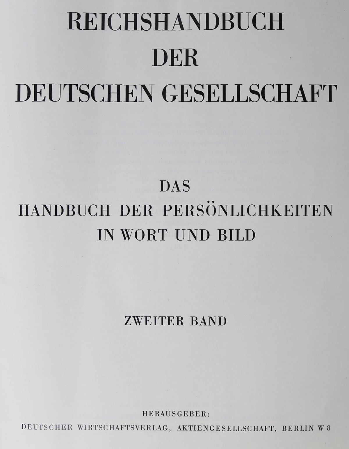 Reichshandbuch der Deutschen Gesellschaft. | Bild Nr.1