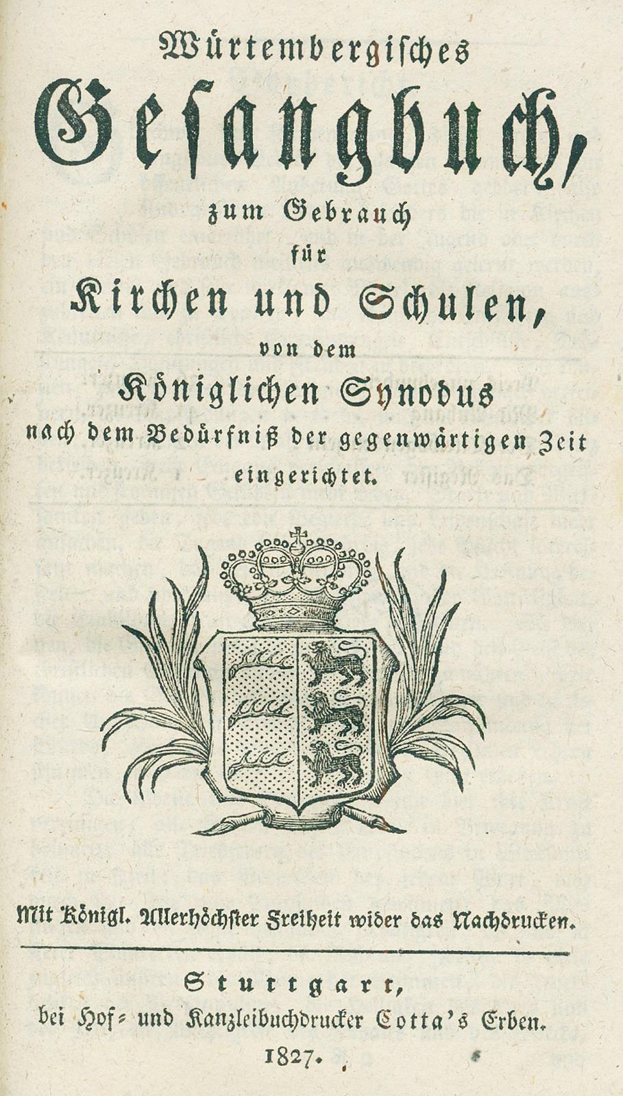 Würtembergisches Gesangbuch, | Bild Nr.2