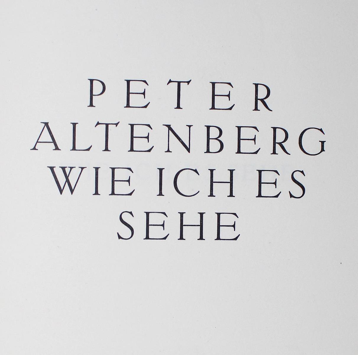 Altenberg,P. (d.i. R.Engländer). | Bild Nr.1