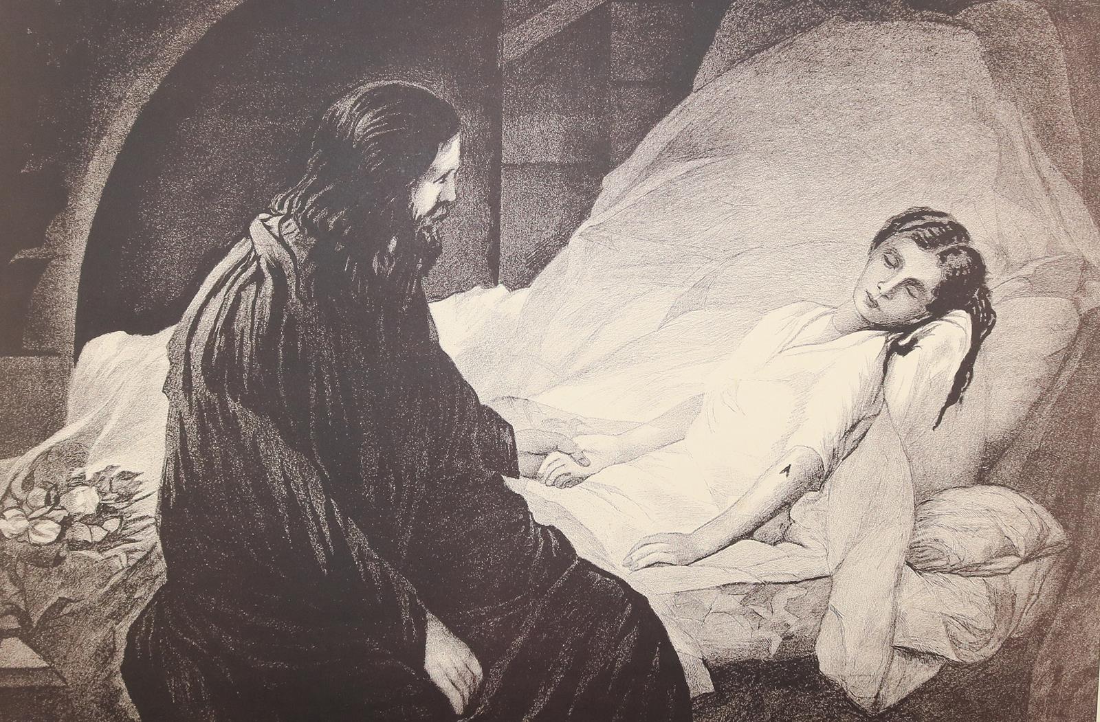 Jesus am Krankenbett. | Bild Nr.1