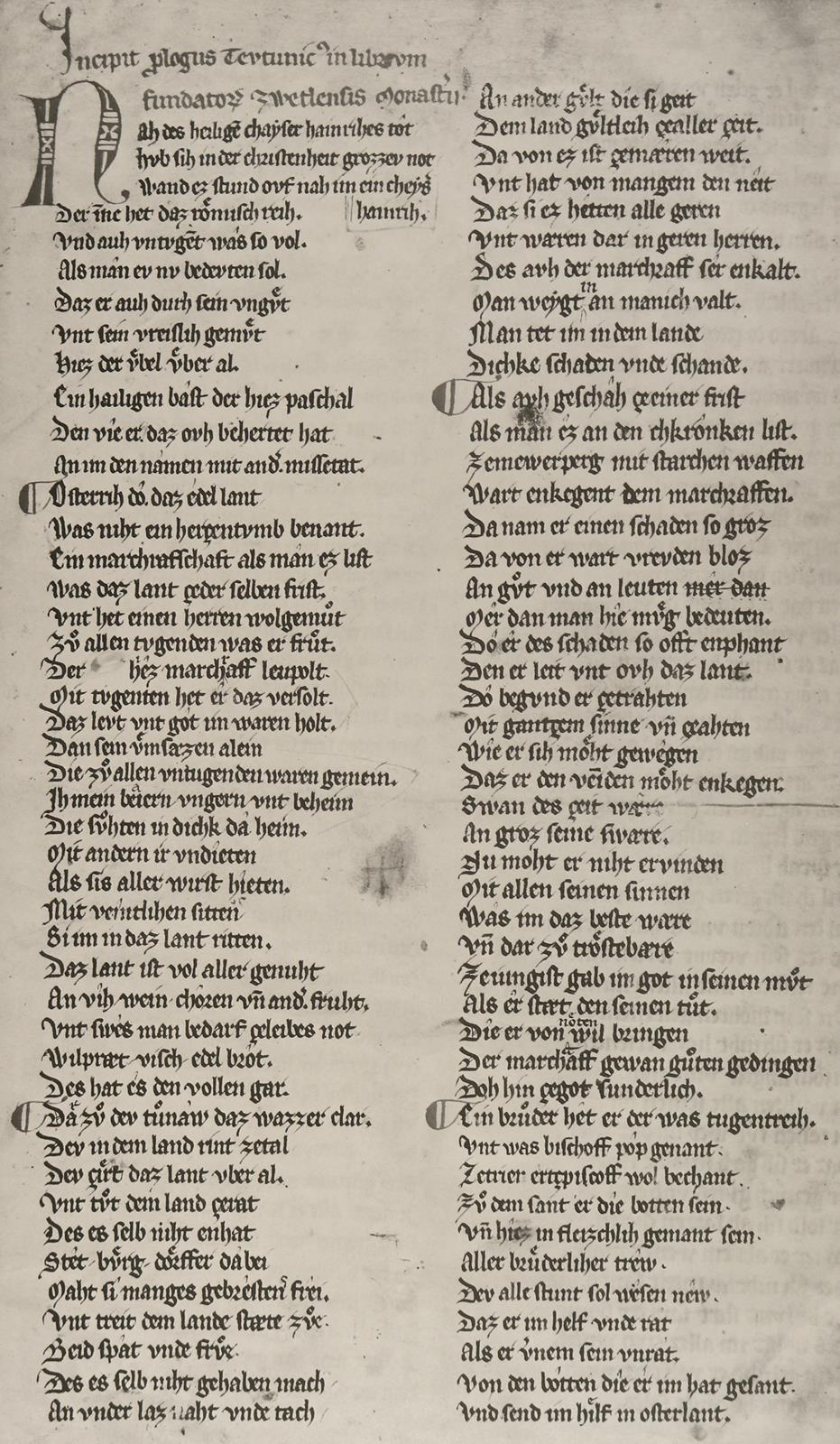 Stifterbuch des Klosters Zwettl "Bärenhaut". | Bild Nr.1