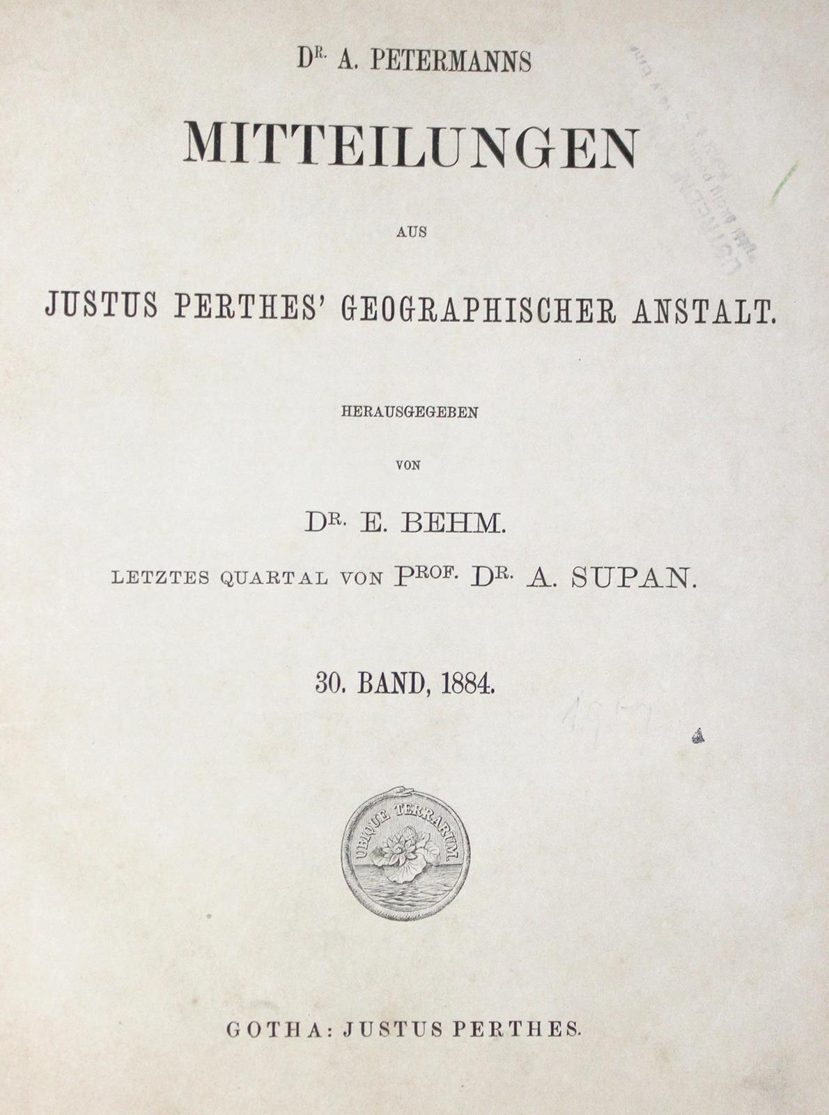 Petermanns Geographische Mitteilungen. | Bild Nr.1