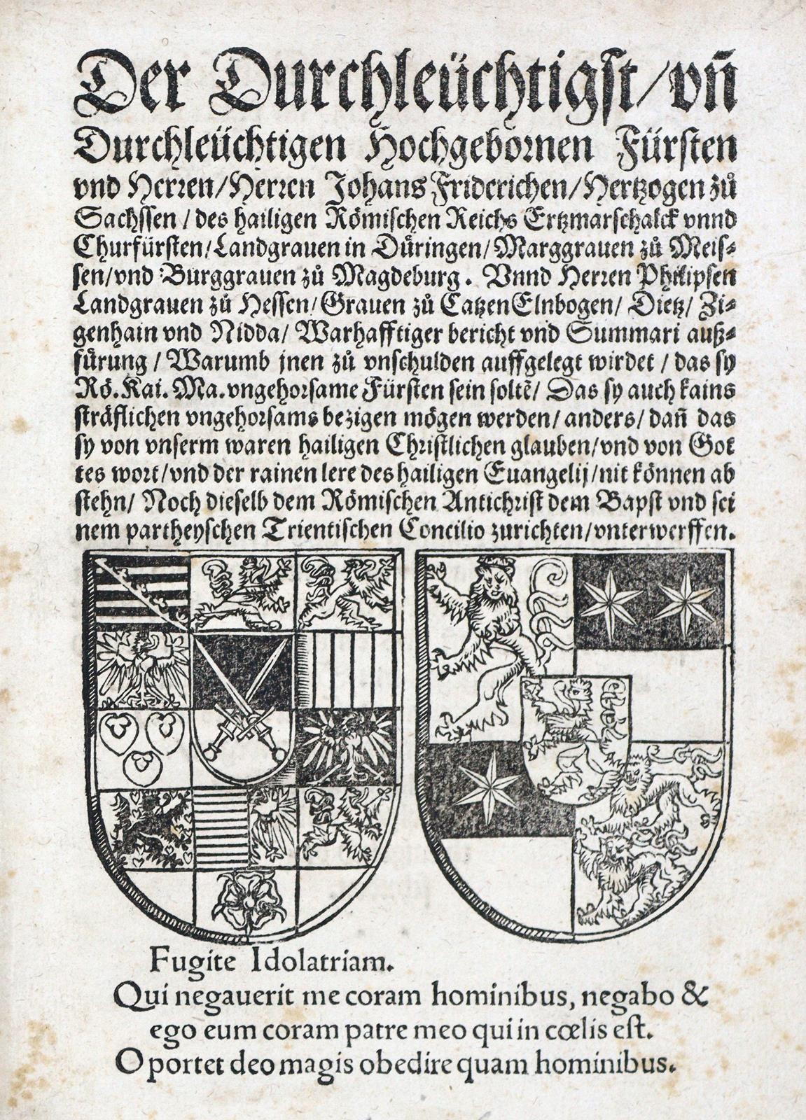 Johann Friedrich I. Kurfürst v. Sachsen u. Philipp v. Hessen. | Bild Nr.1