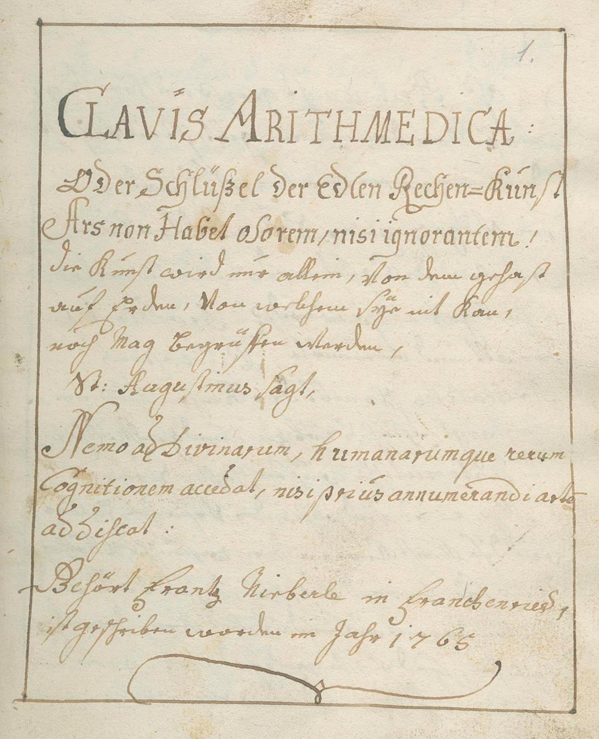 Clavis Arithmedica | Bild Nr.1