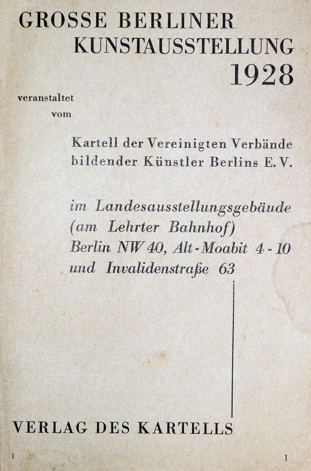 Grosse Berliner Kunstausstellung 1928. | Bild Nr.1