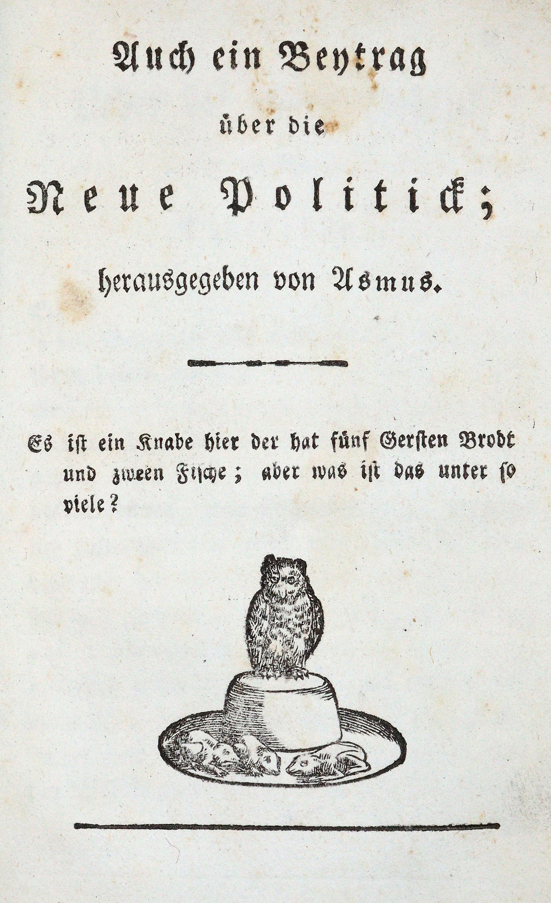 Asmus (d.i. M.Claudius). | Bild Nr.1