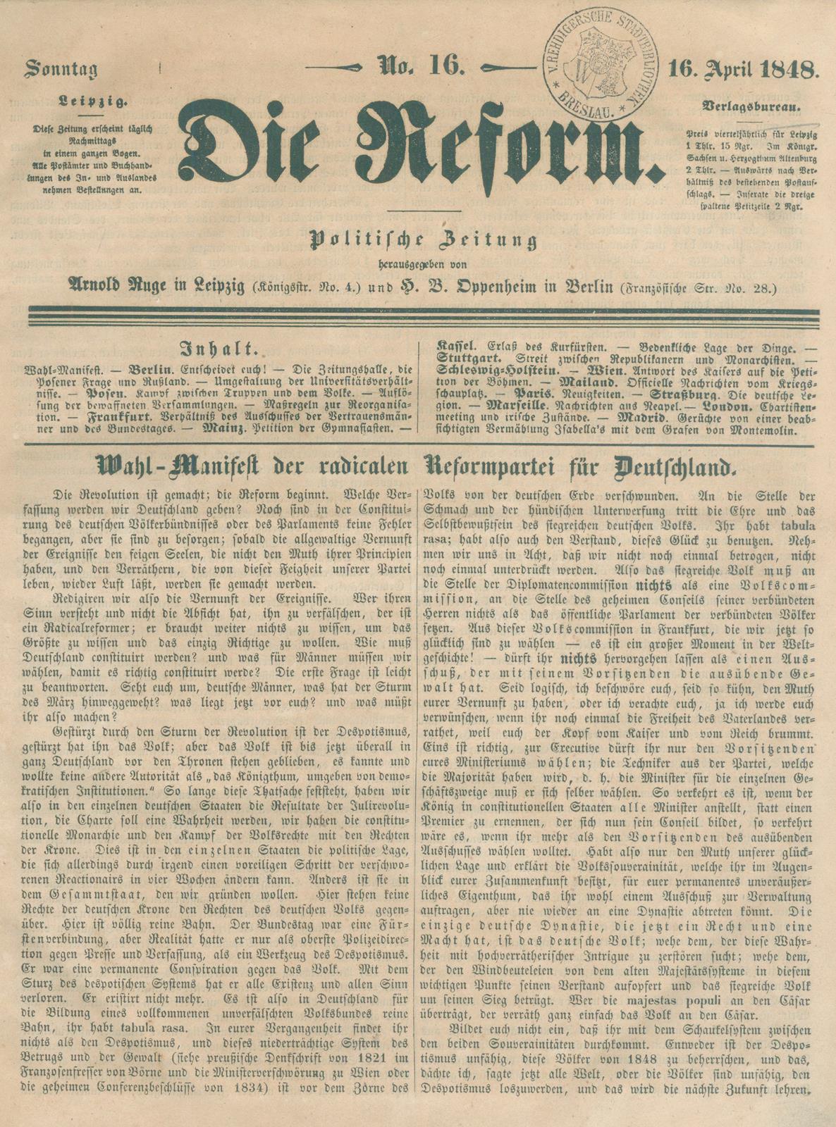 Reform, Die. | Bild Nr.1