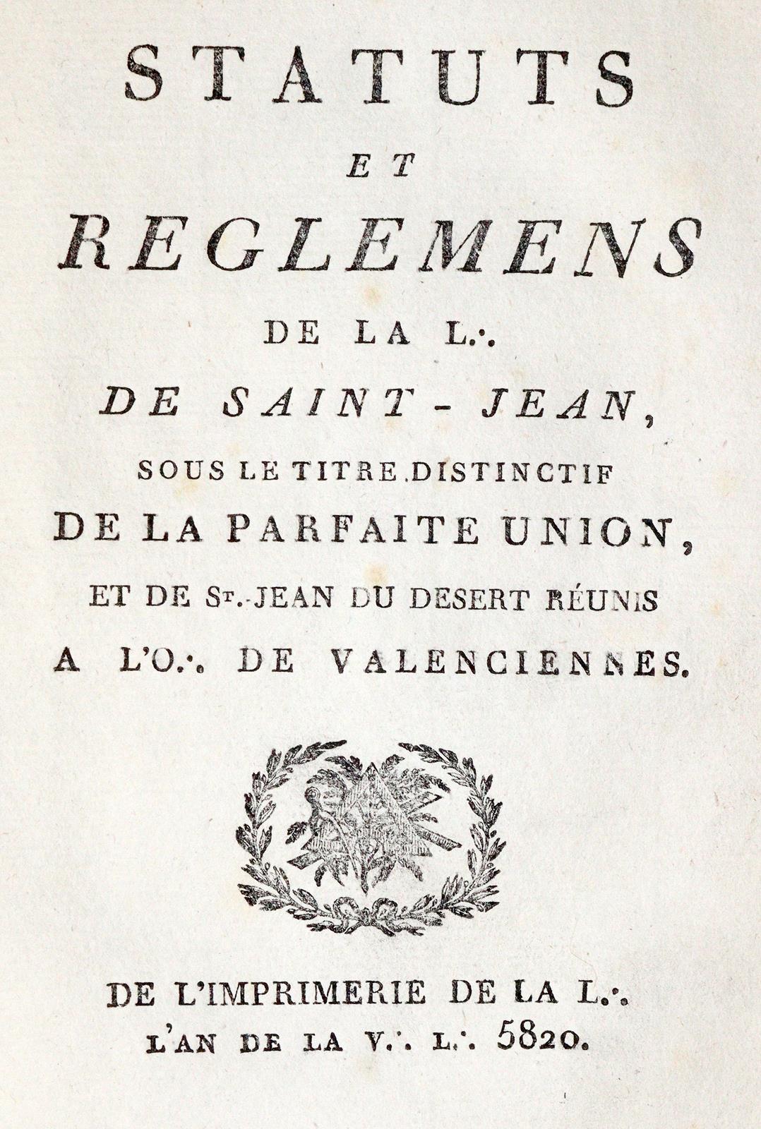 Statuts et Reglemens | Bild Nr.1