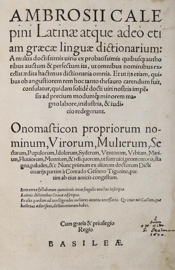 Calepinus,A. | Bild Nr.1