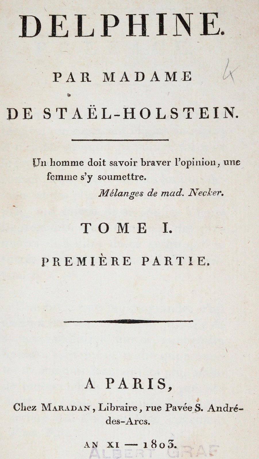 Stael-Holstein,(A.L.G.de.). | Bild Nr.1