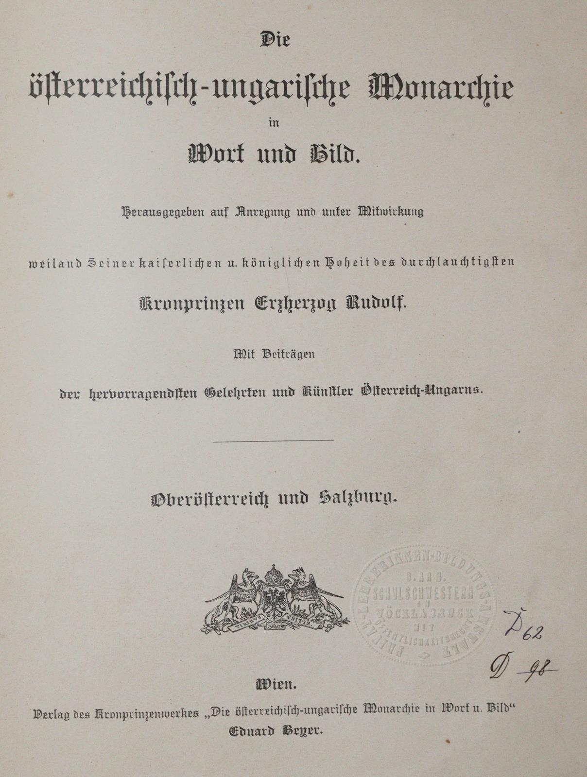 Österreischisch-Ungarische Monarchie in Wort und Bild, Die. | Bild Nr.1