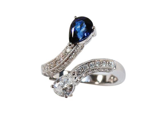 Brillant- Saphirring. | Bild Nr.1