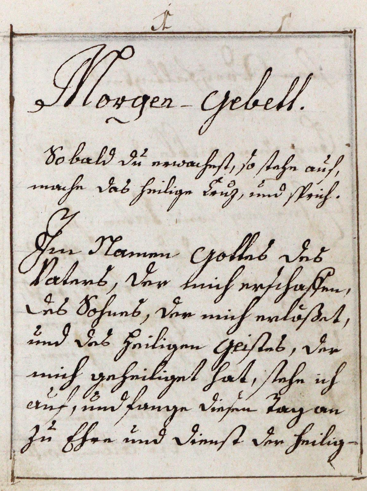 Morgengebet. | Bild Nr.1