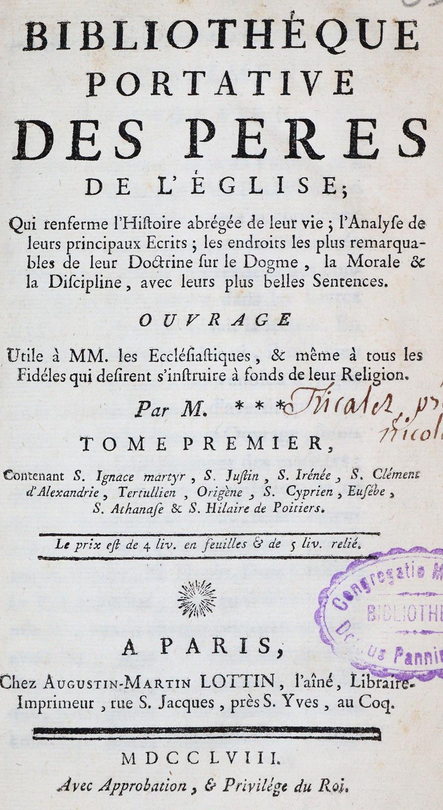 (Tricalet,P.J.). | Bild Nr.1