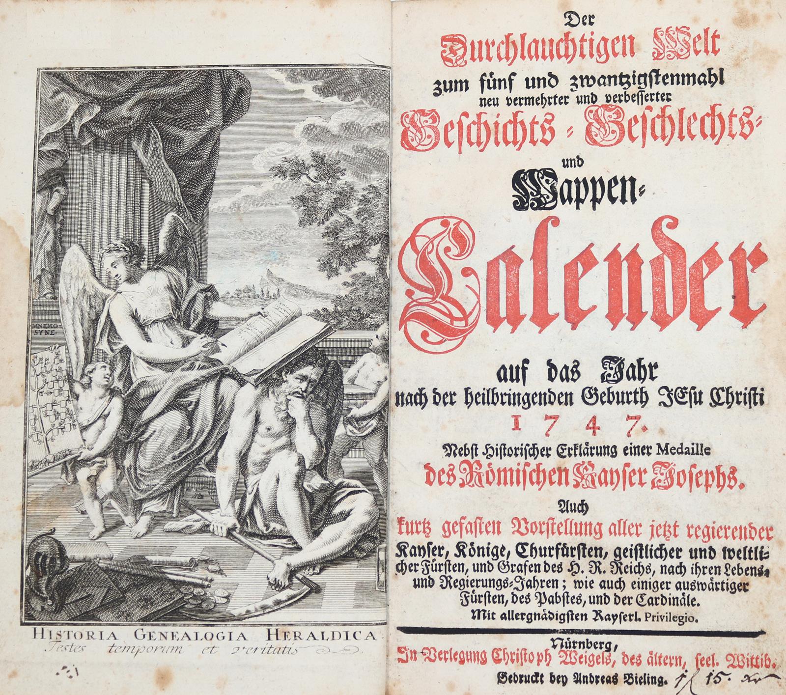 Geschichts- Geschlechts- und Wappen-Calender, | Bild Nr.3