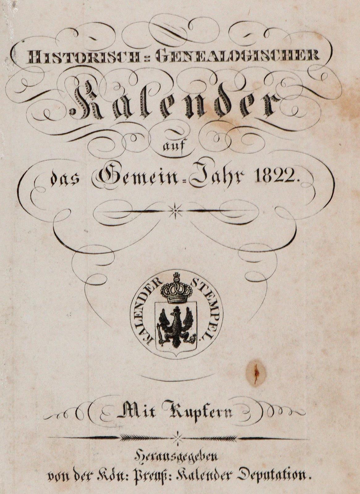 Historisch-genealogischer Kalender | Bild Nr.1