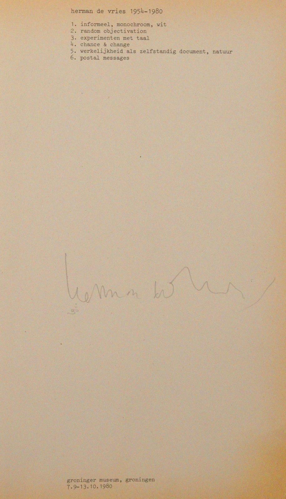 Vries, Herman de | Bild Nr.2