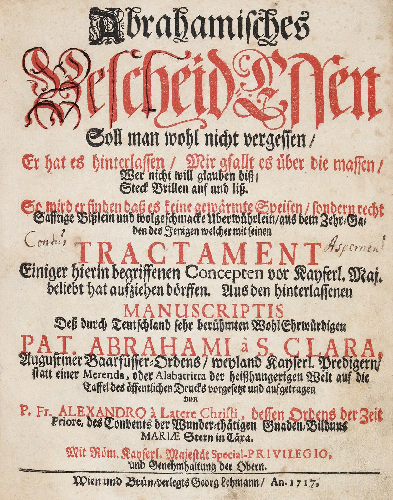 Abraham a Sancta Clara (d.i. U.Megerle). | Bild Nr.1