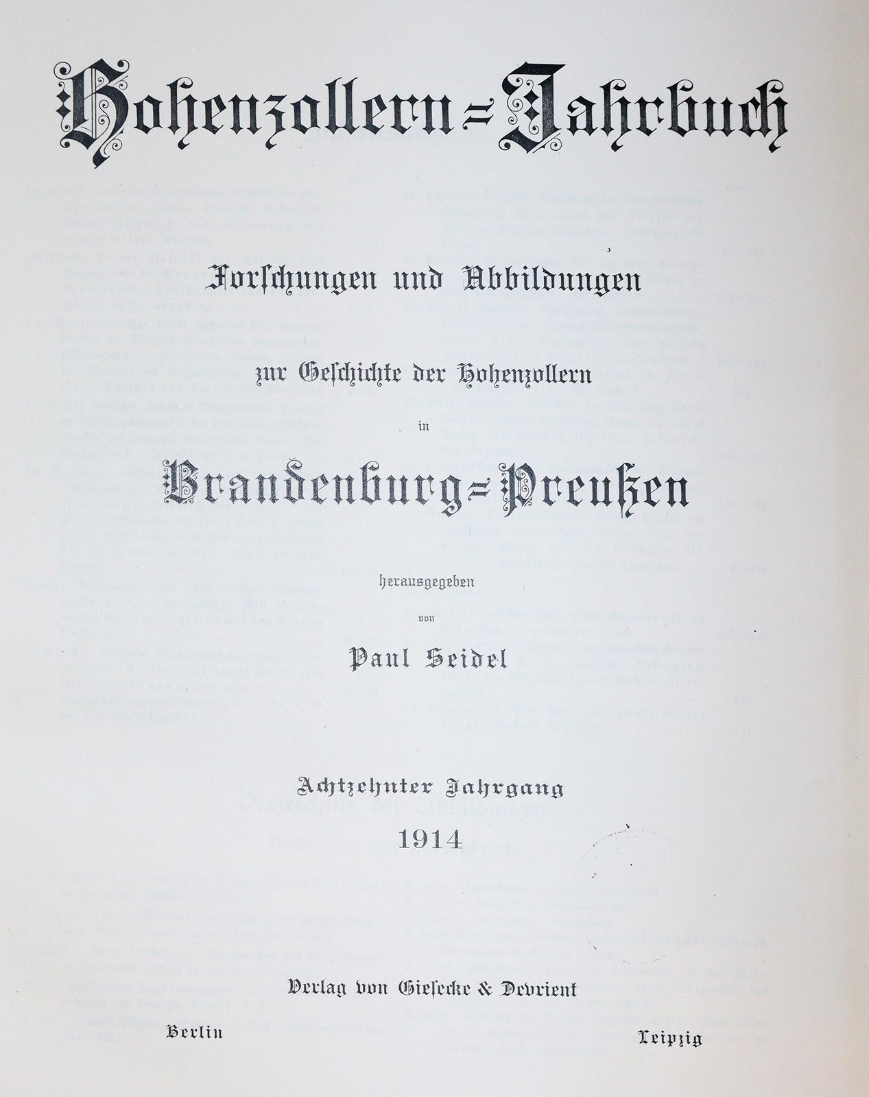 Hohenzollern-Jahrbuch. | Bild Nr.1