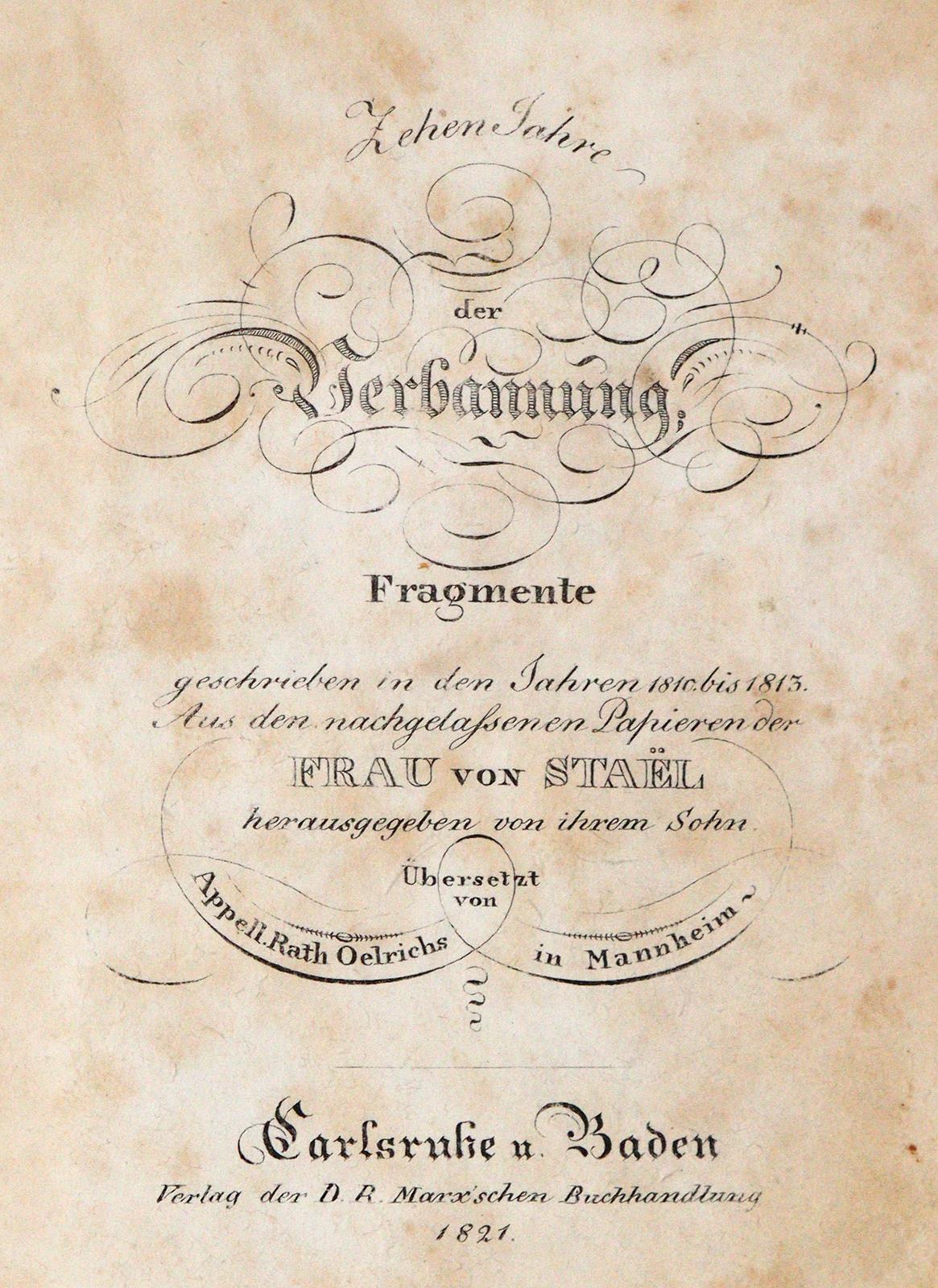 Staël-(Holstein,A.L.G.de). | Bild Nr.1