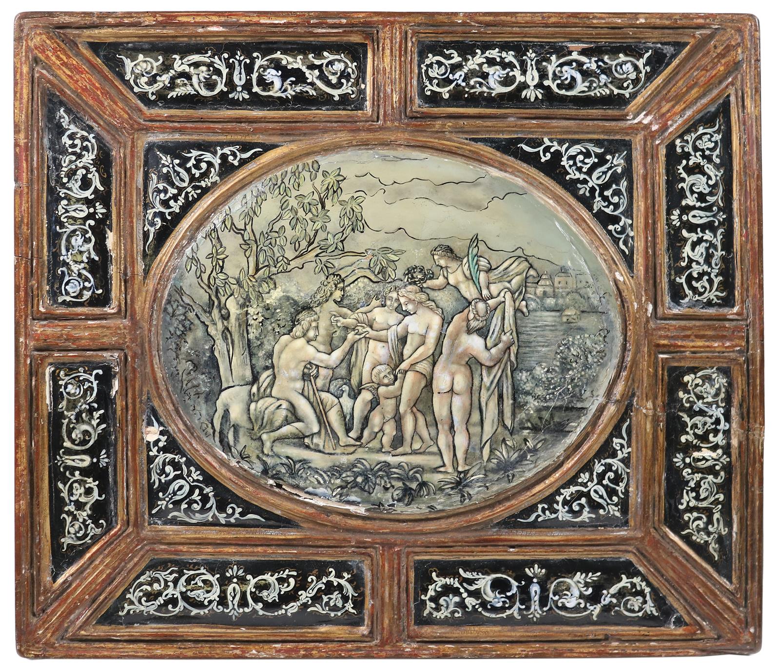 Holzplatte mit Maleremaille - Das Urteil des Paris | Bild Nr.1