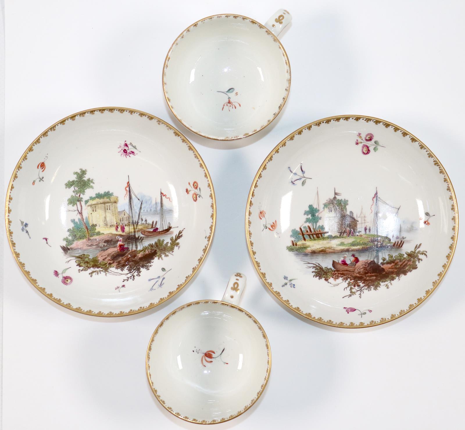 2 Tassen und Untertassen mit Inselmalerei. | Bild Nr.2