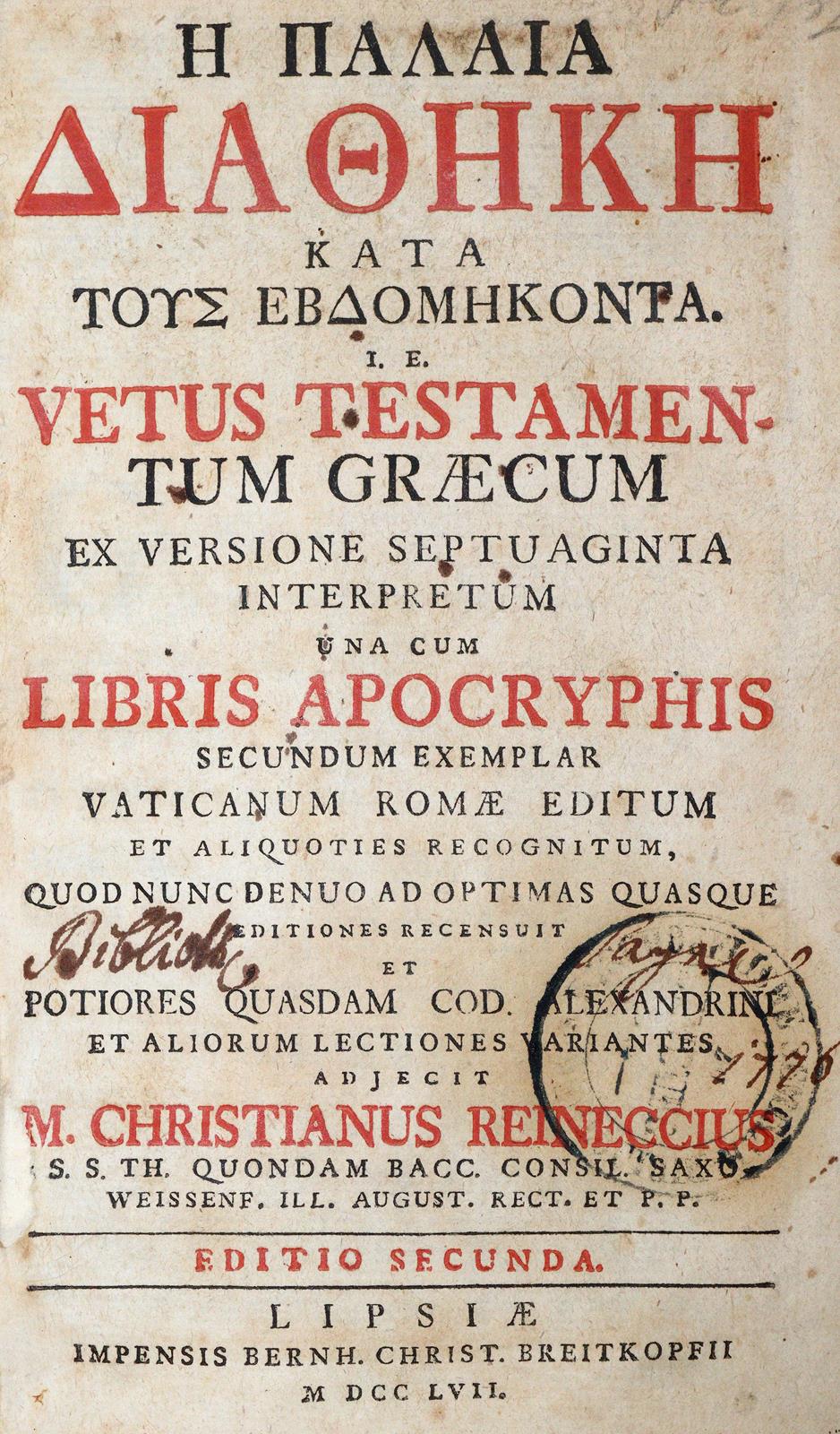 Biblia graeca. | Bild Nr.1