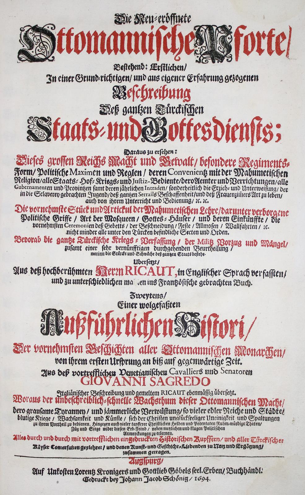 Rycaut,(P.) u. G.Sagredo. | Bild Nr.1