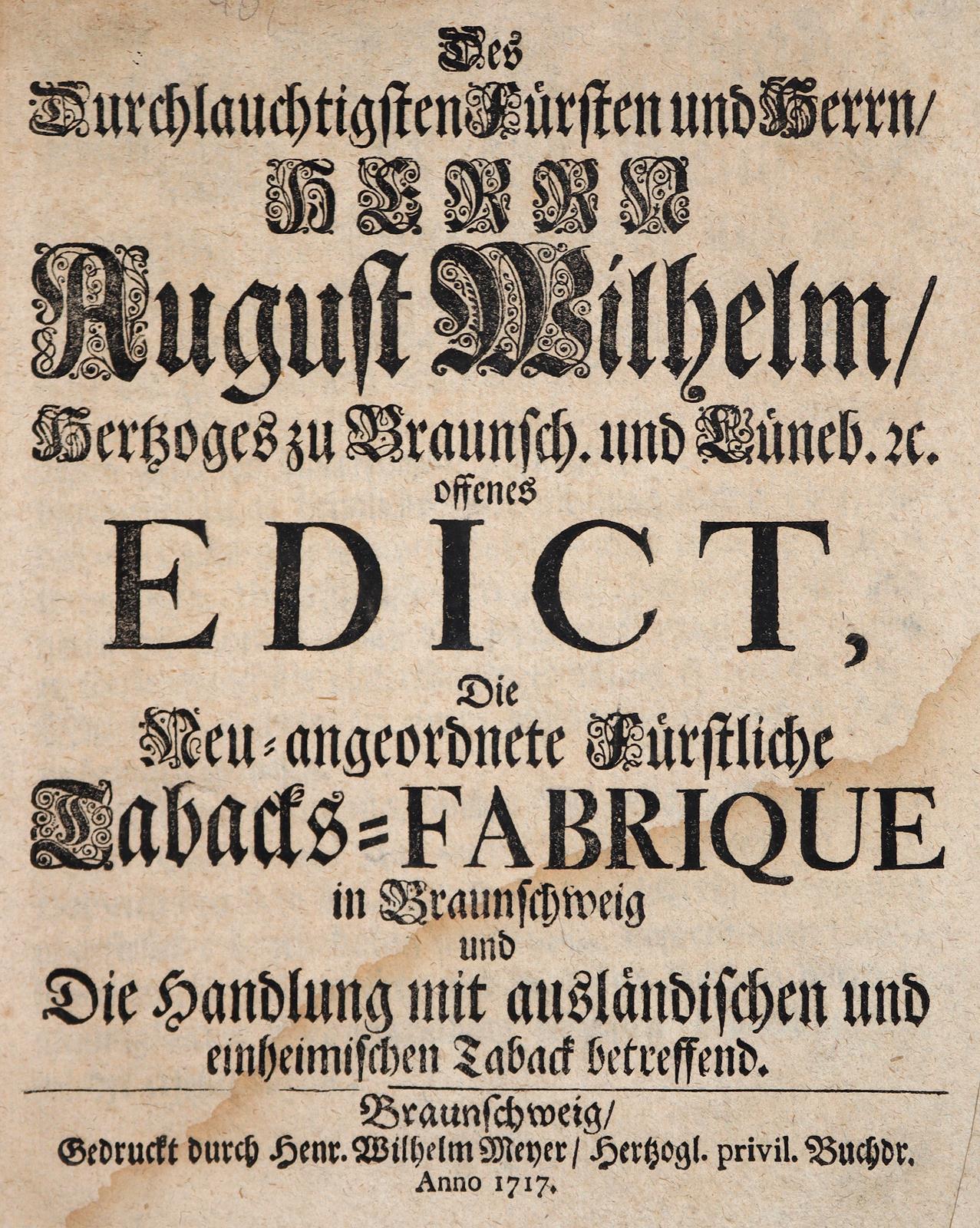 August Wilhelm, Herzog zu Braunschweig-Lüneburg. | Bild Nr.1