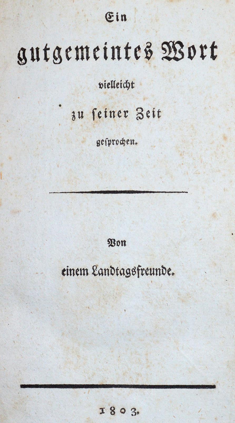 Gutgemeintes Wort, Ein, | Bild Nr.1