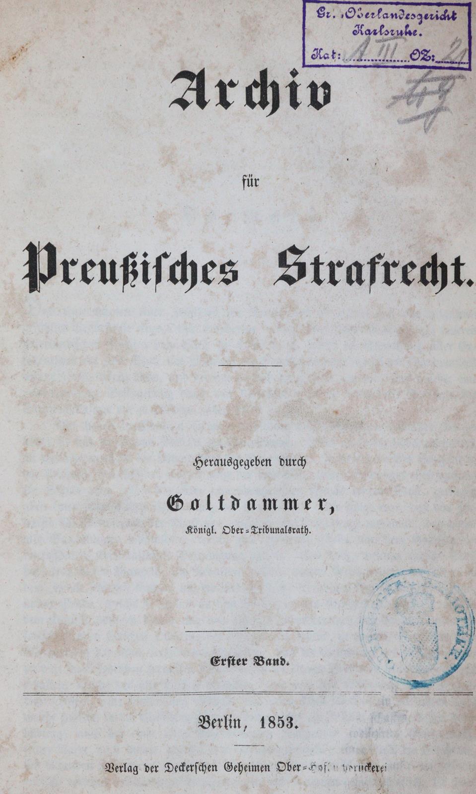 Archiv für Preußisches Strafrecht | Bild Nr.1