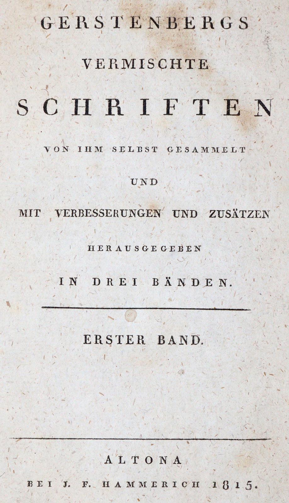 Gerstenberg,(H.W.v.). | Bild Nr.1