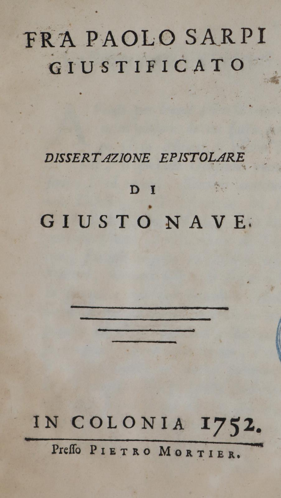 Sarpi,P. (d.i. G.G.M.Bergantini). | Bild Nr.1