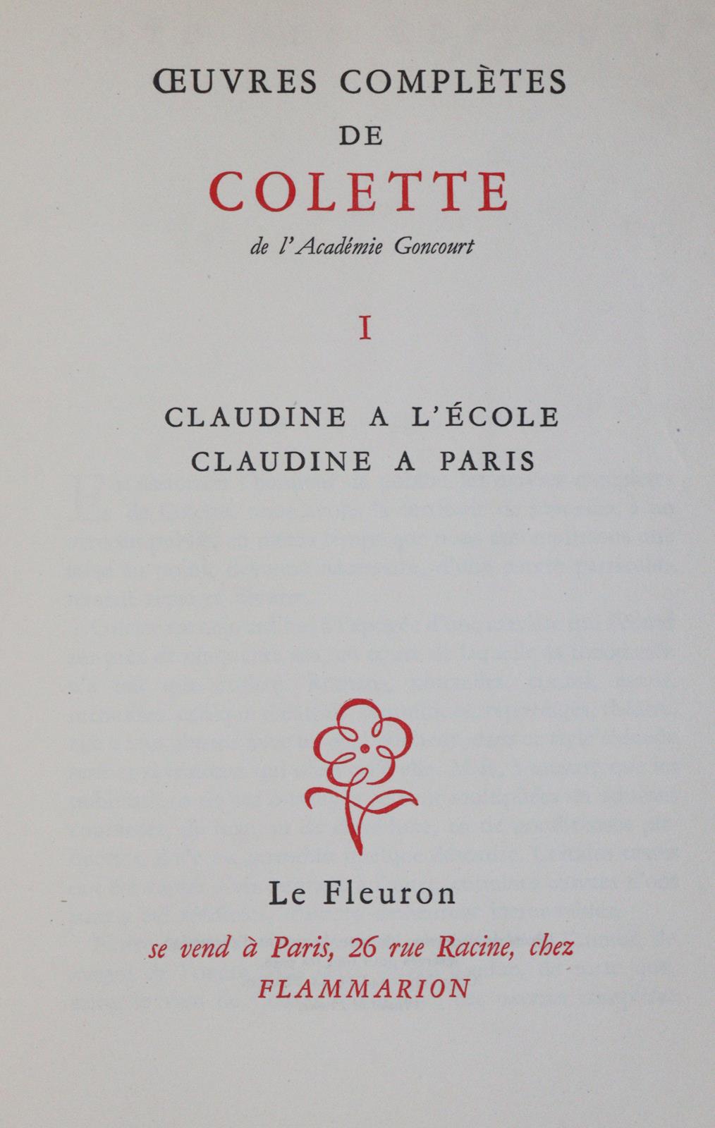 Colette, (Sidonie-Gabrielle). | Bild Nr.1