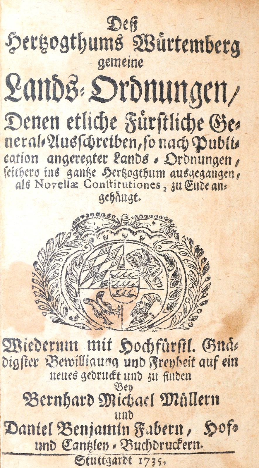 Lands-Ordnungen, | Bild Nr.1