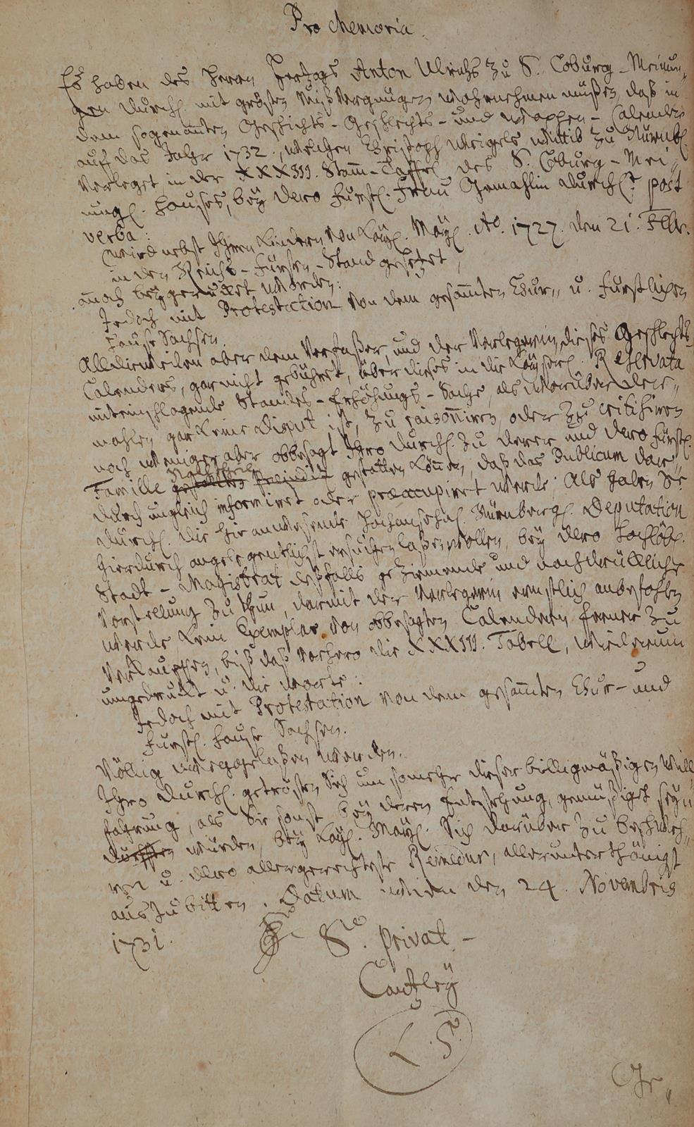 Pro Memoria über einen Eintrag | Bild Nr.1