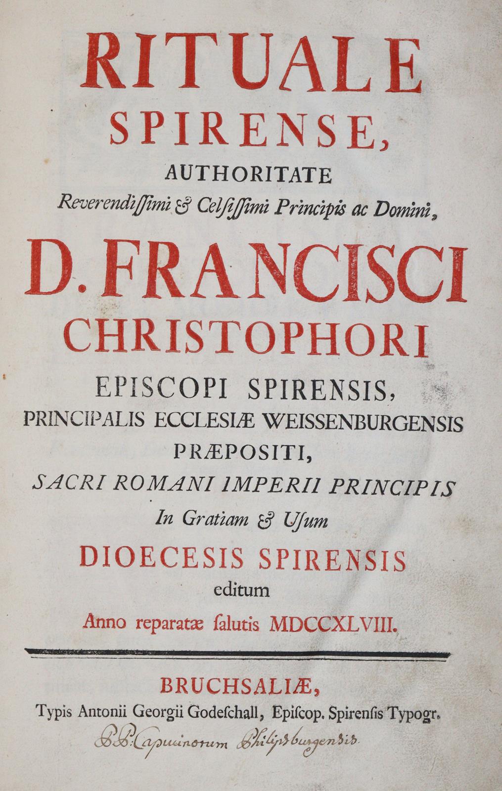 Rituale Spirense. | Bild Nr.1